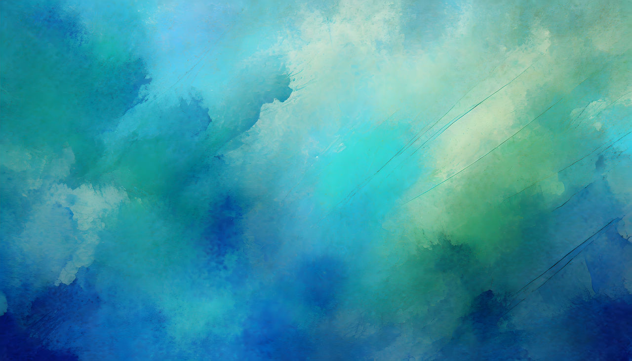 Abstract blue background pattern in grunge texture design, blue green and turquoise colors. Generative AI.